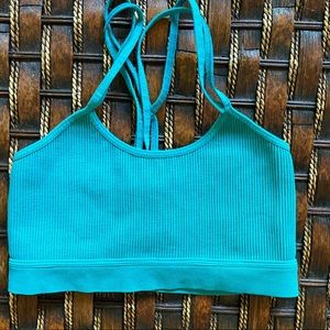 BKE Turquoise Ribbed Bralette
